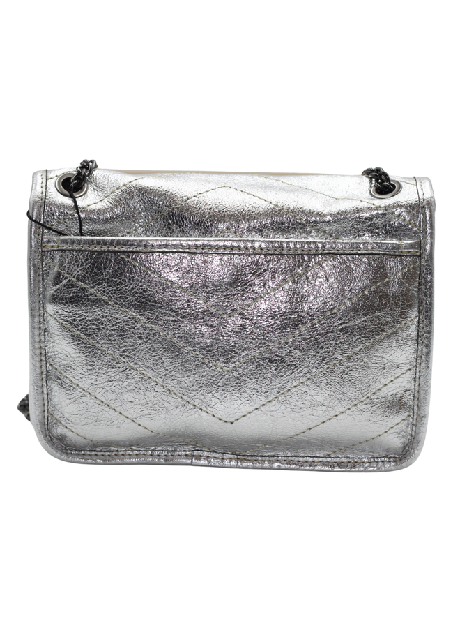 Midsize Leather w/chain handbag 5253
