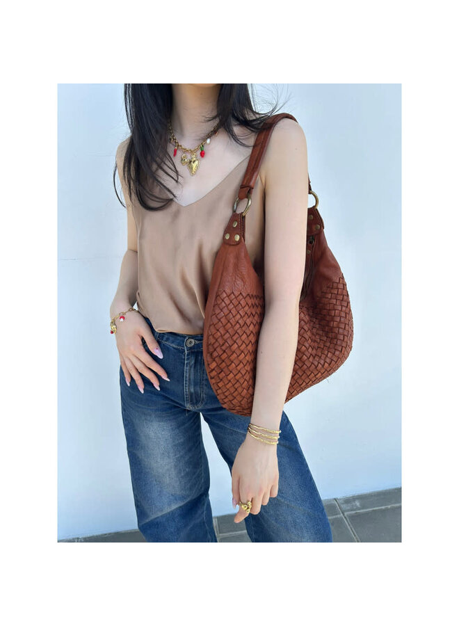 Midsize weaved Boho Handbag BL309NR