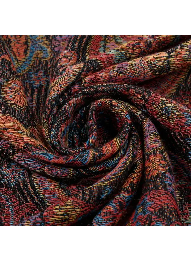 Bohemian Paisley Print Scarf with Fringe