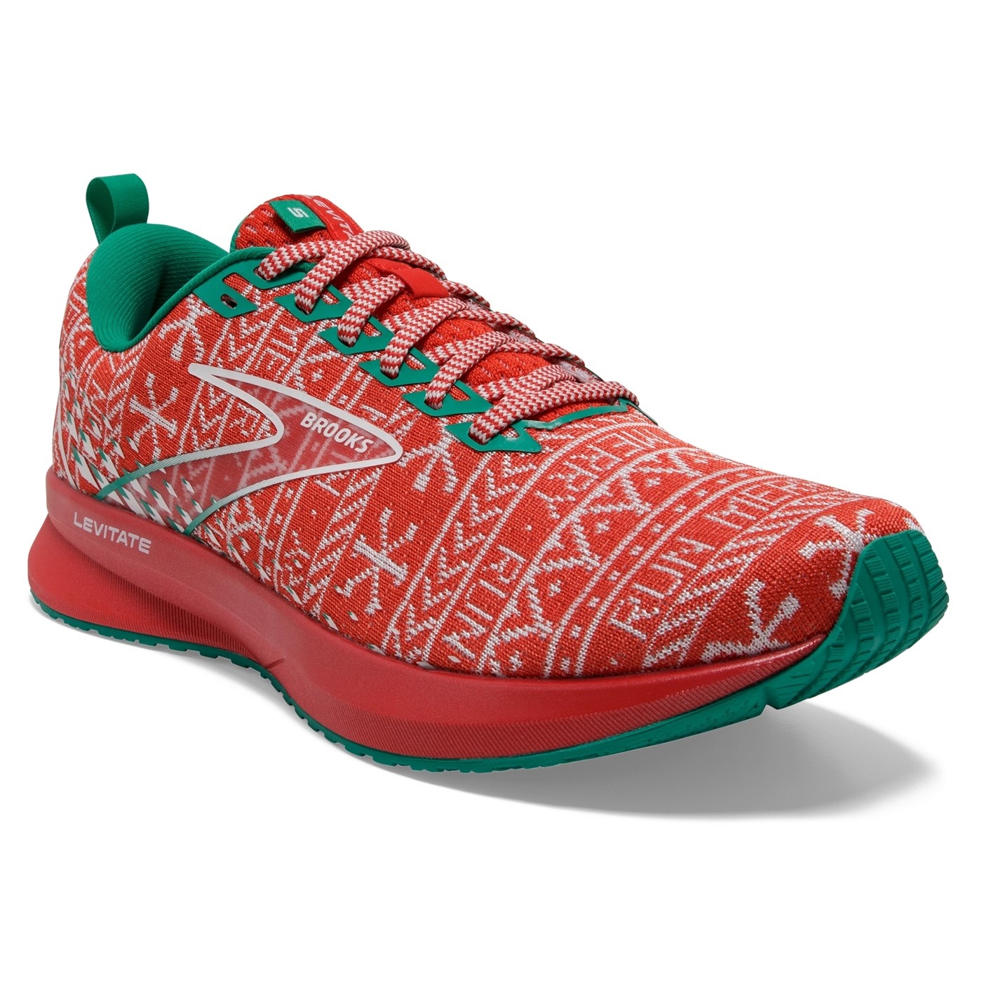 Men's Brooks Levitate 5 - Red/White/Green - Size 10.5