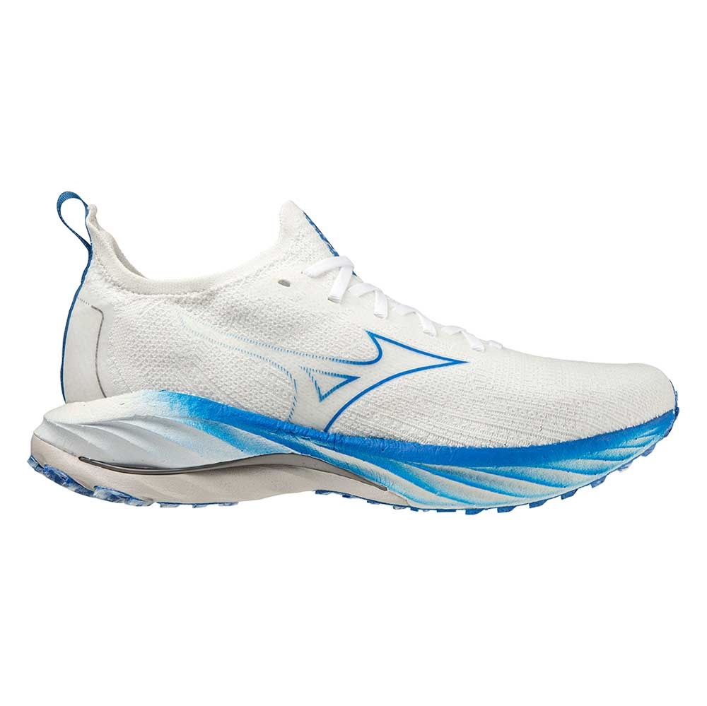 Mizuno Men's Wave Neo Wind Running Shoes 10 Undyed White / Peace Blue