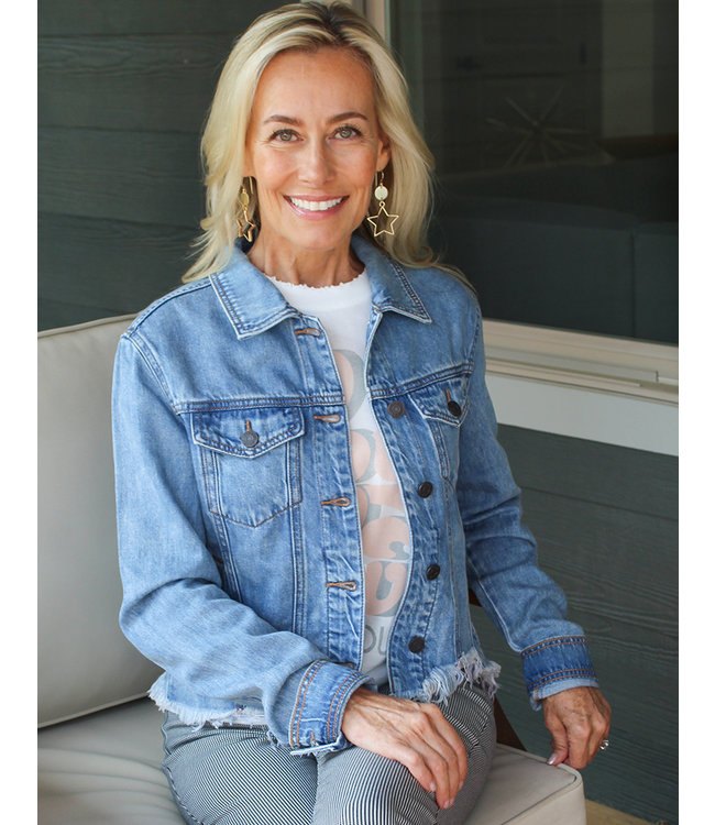 raw edge jean jacket