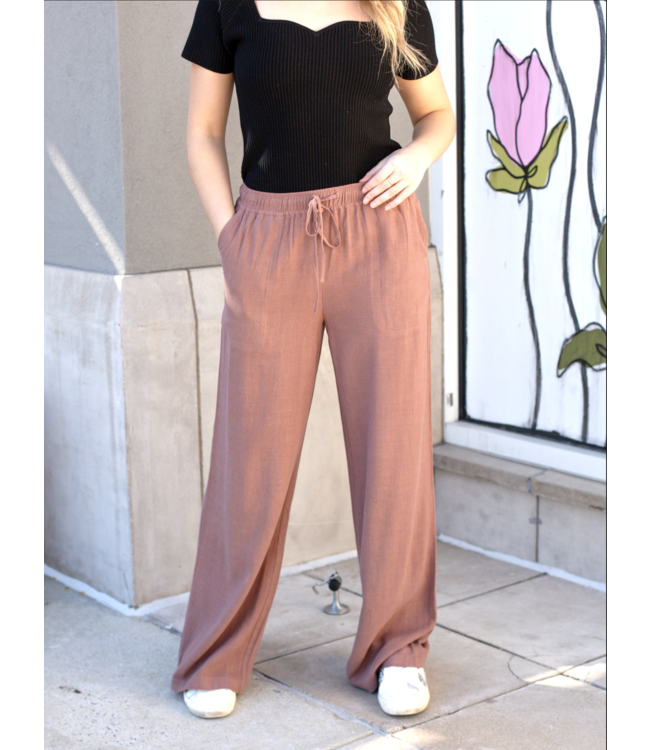 WIDE LEG LINEN PANT