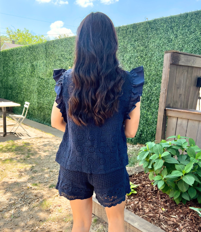 CROCHET FLUTTER TOP