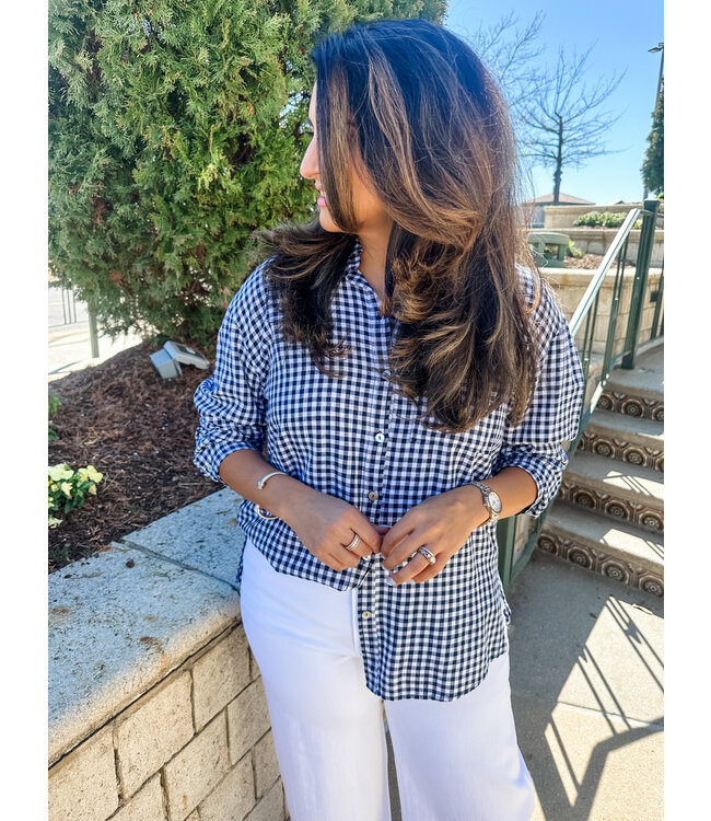 GINGHAM BUTTON UP