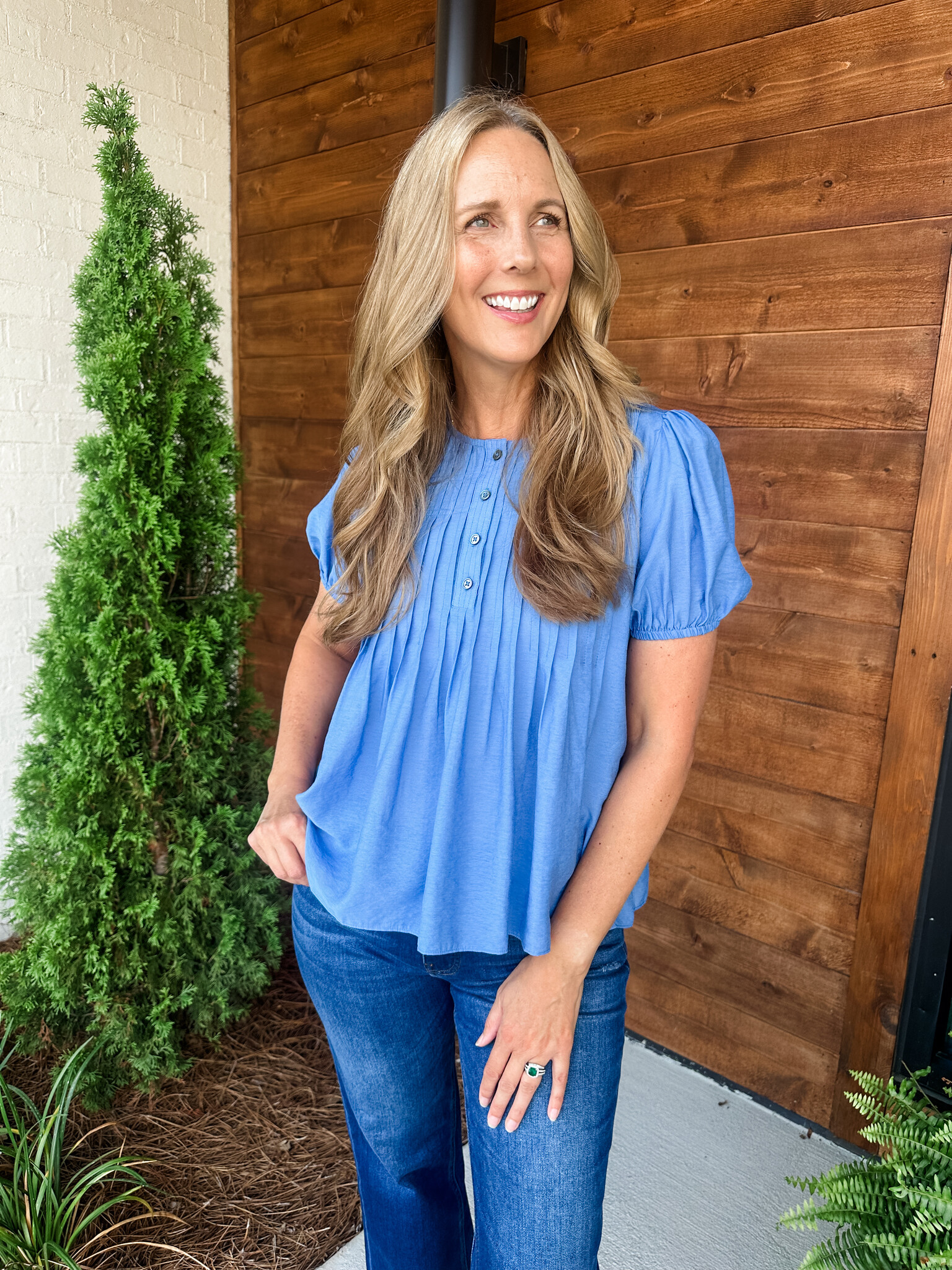 L’Or Embroidery Pin tuck Blouse PINTUCK BLOUSE - Dear Prudence Shops