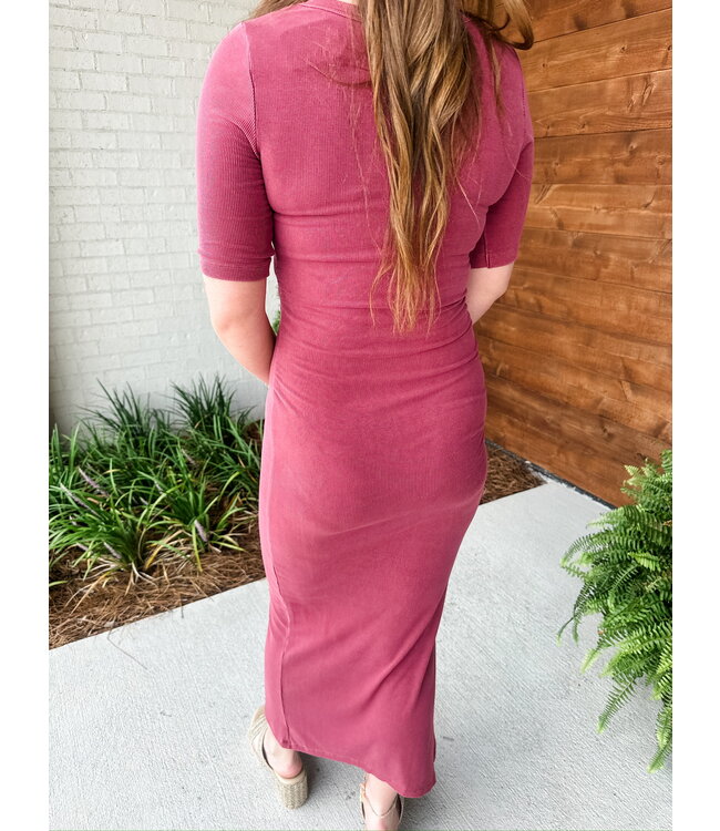 RIBBED MIDI DRESS