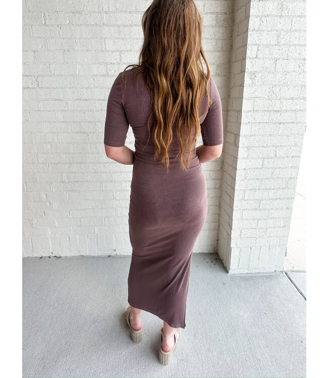 RIBBED MIDI DRESS