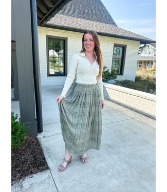 PRINT PLEATS SKIRT