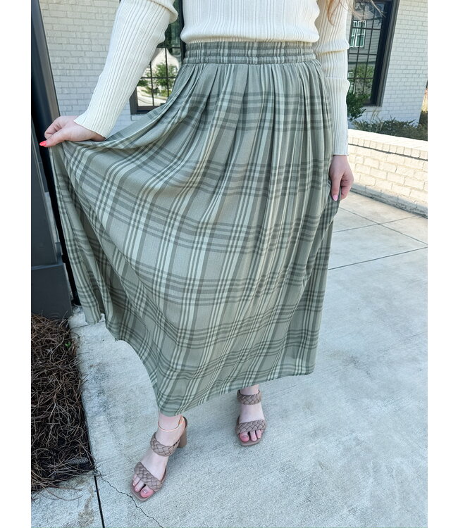 PRINT PLEATS SKIRT