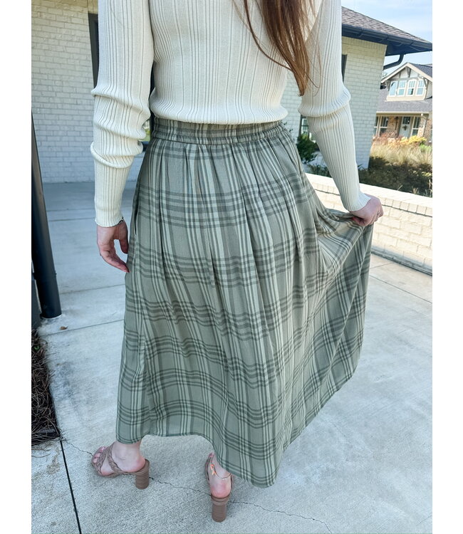PRINT PLEATS SKIRT