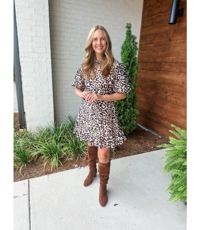 PUFF CHEETAH DRESS