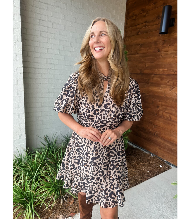 PUFF CHEETAH DRESS