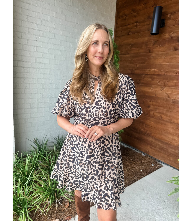 PUFF CHEETAH DRESS
