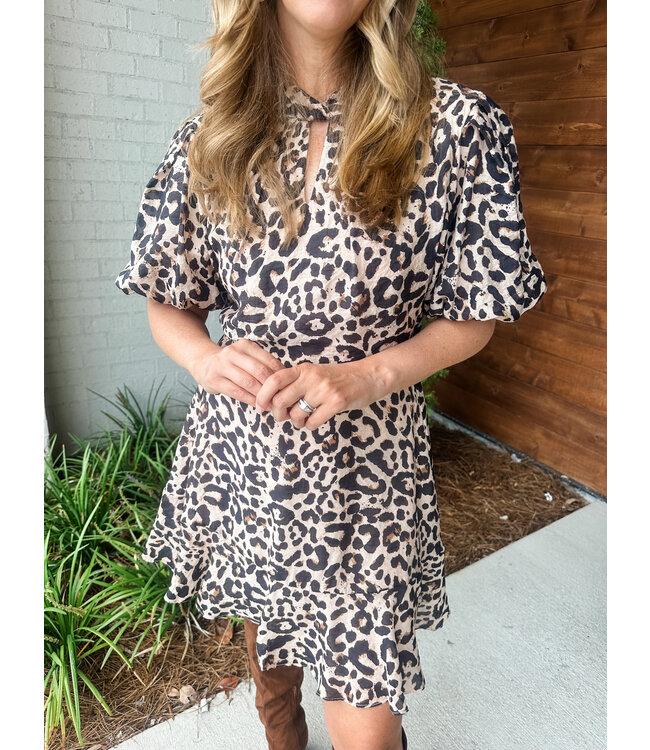 PUFF CHEETAH DRESS