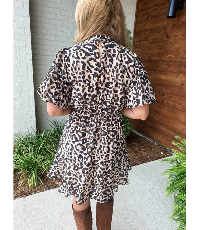 PUFF CHEETAH DRESS