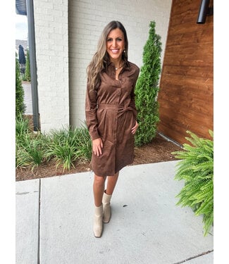 SUEDE SCHIFFER DRESS