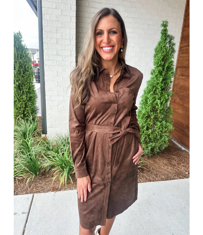 SUEDE SCHIFFER DRESS