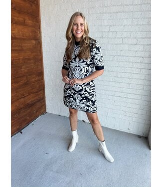 JACQUARD KNIT DRESS