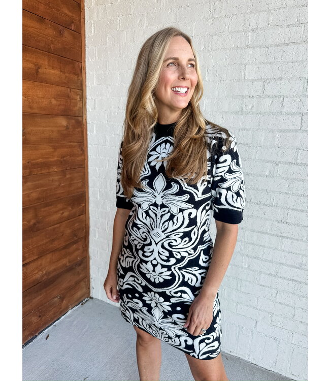 JACQUARD KNIT DRESS