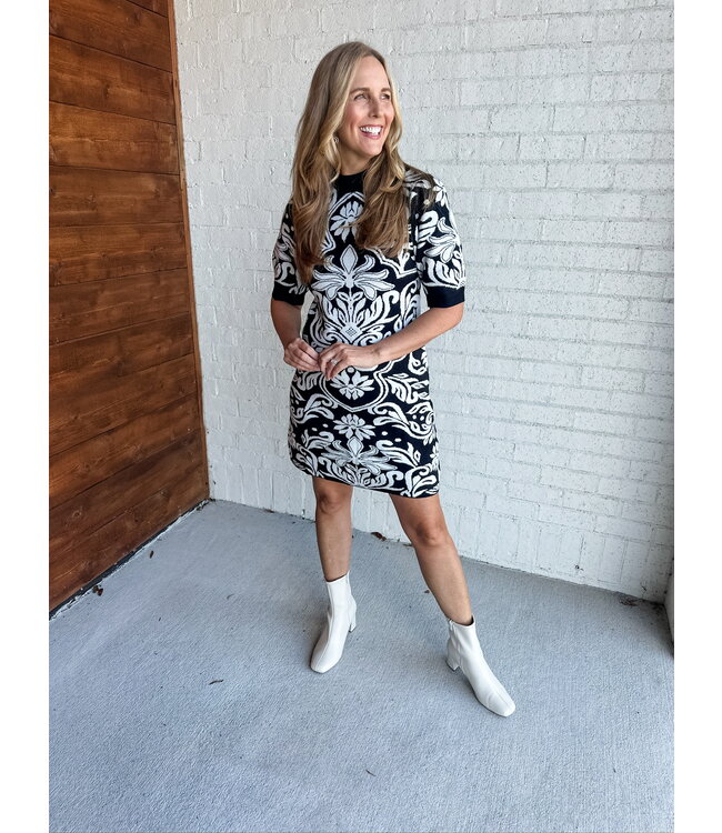 JACQUARD KNIT DRESS