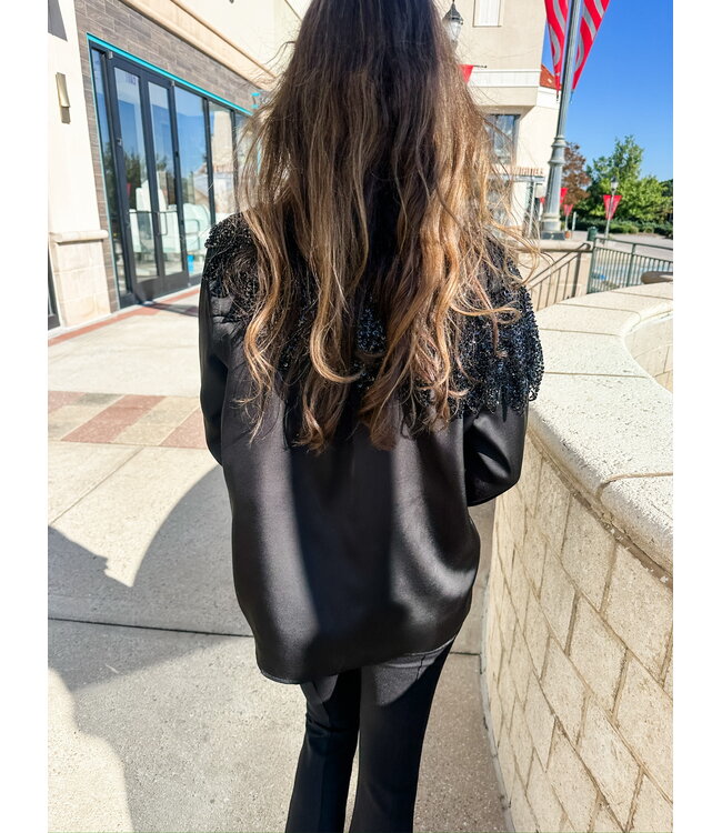 FEATHER EMBELLISH BLOUSE