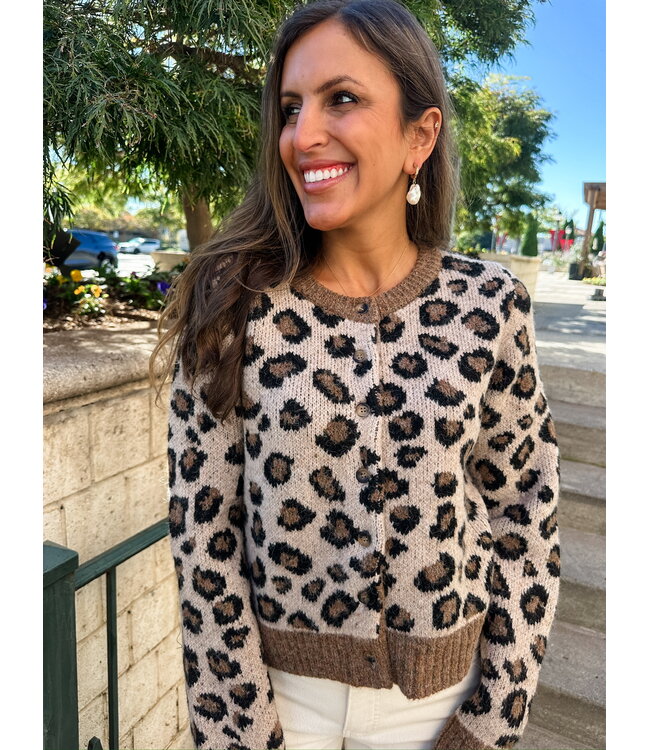 LACY LEOPARD CARDY