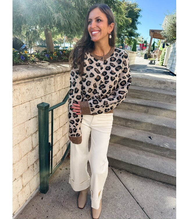 LACY LEOPARD CARDY