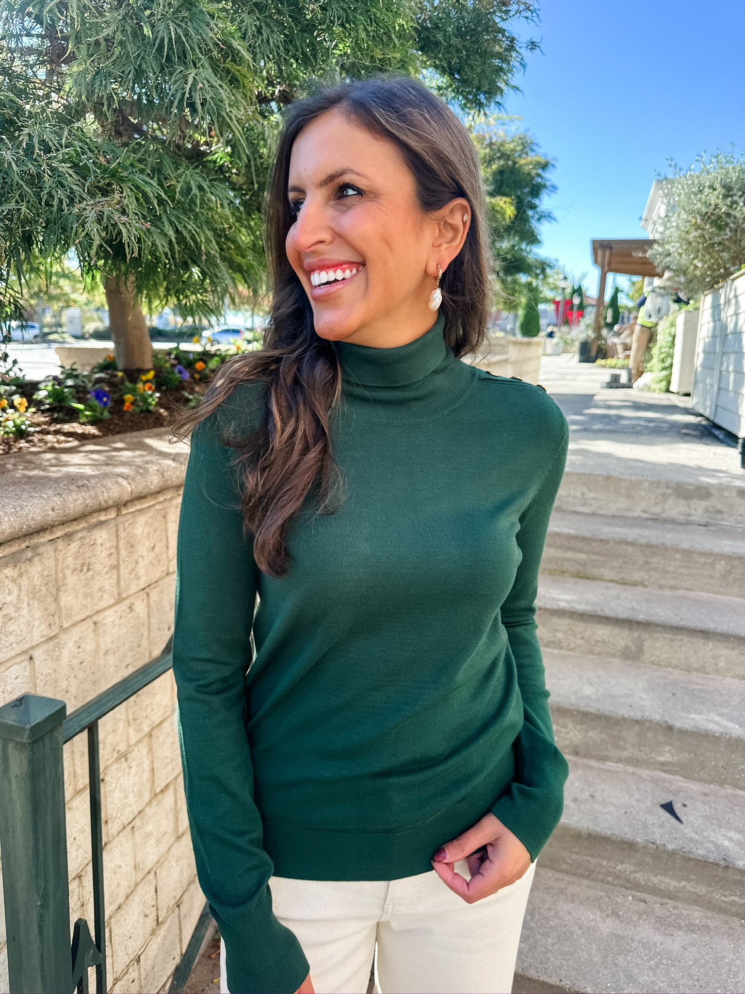 ISA BUTTON SWEATER - Dear Prudence Shops