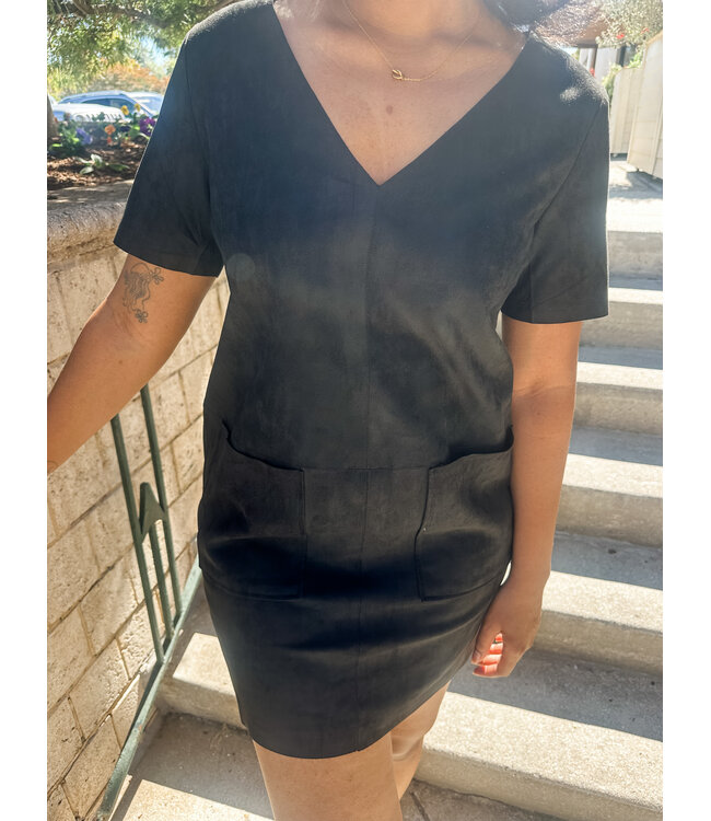 MICROSUEDE V DRESS