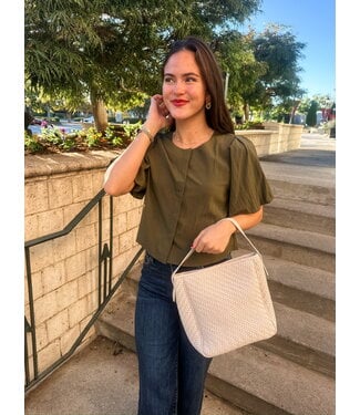 PUFF BUTTON BLOUSE
