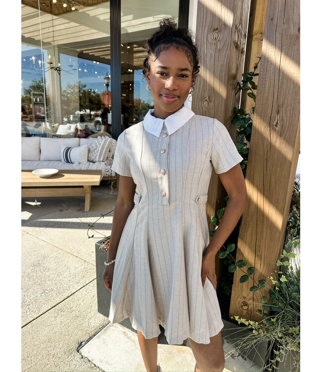 CONTRAST COLLAR DRESS
