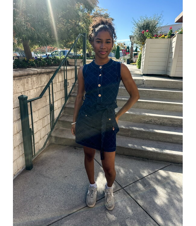 DENIM ACCENT DRESS