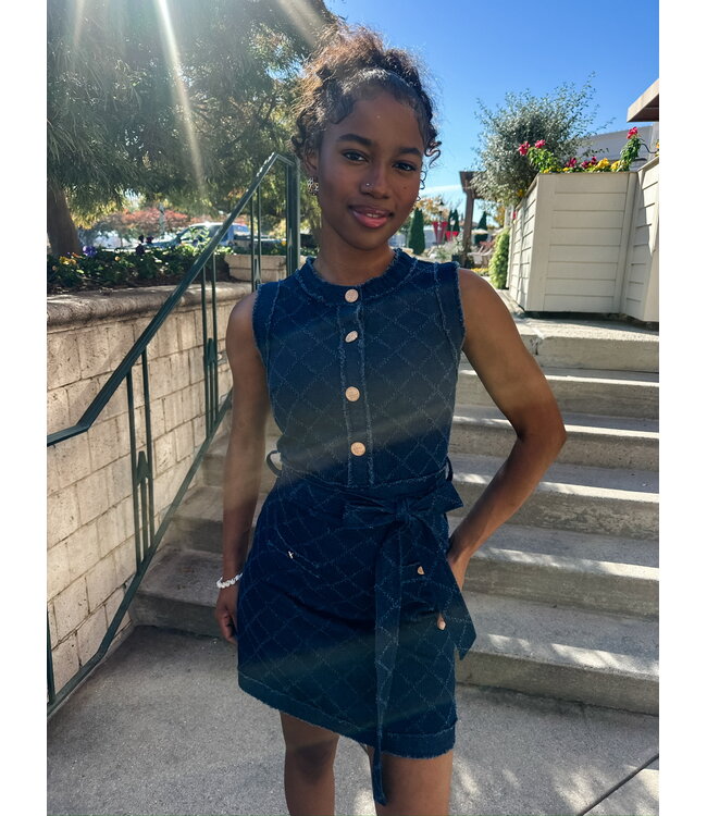 DENIM ACCENT DRESS
