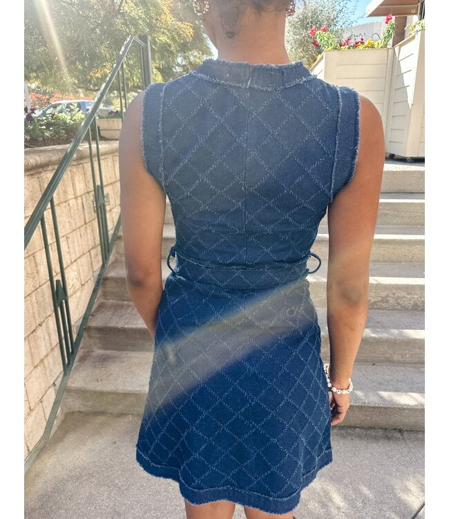 DENIM ACCENT DRESS