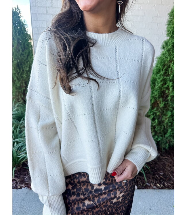 TEXTURE GRID SWEATER