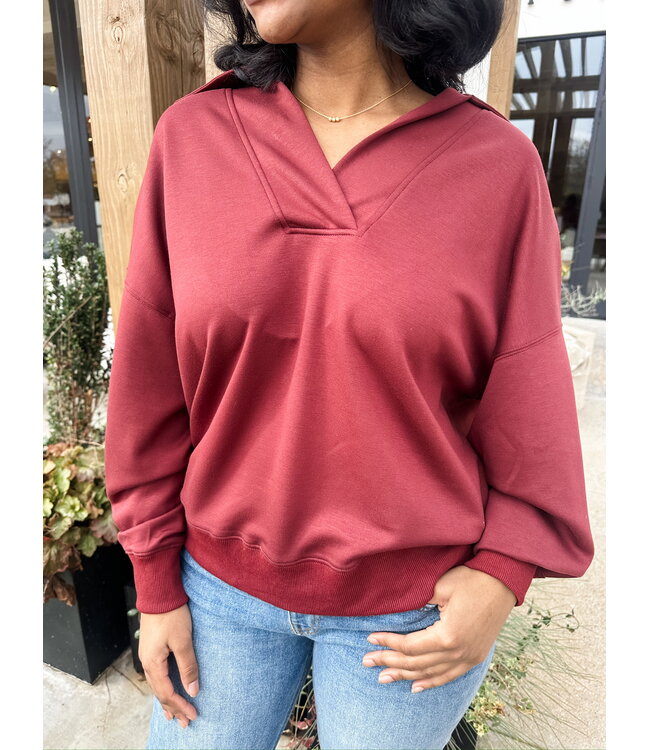 LUX SPLIT NECK TOP