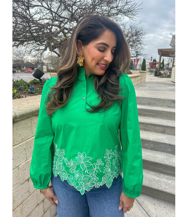 EMBROIDER SLEEVE BLOUSE