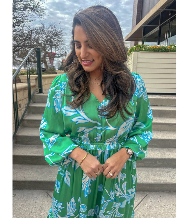 FLORAL SURPLICE DRESS