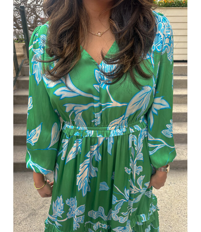 FLORAL SURPLICE DRESS