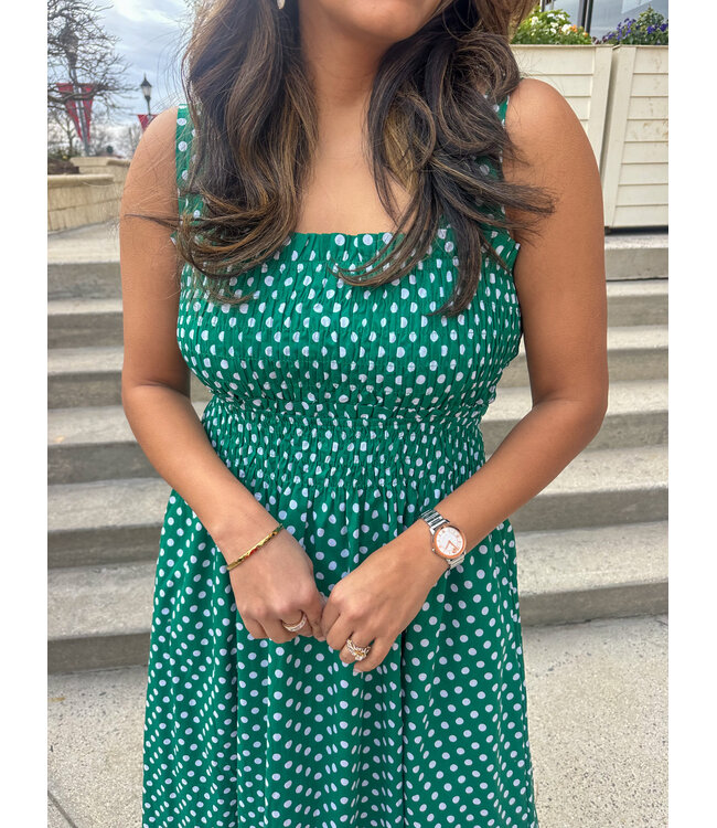 POLKA SMOCK DRESS