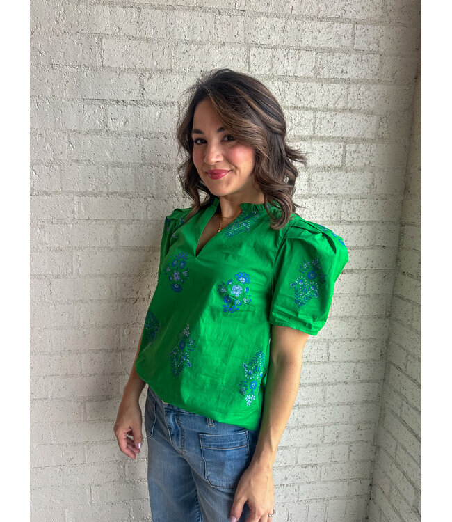 HALINA RUFFLE BLOUSE