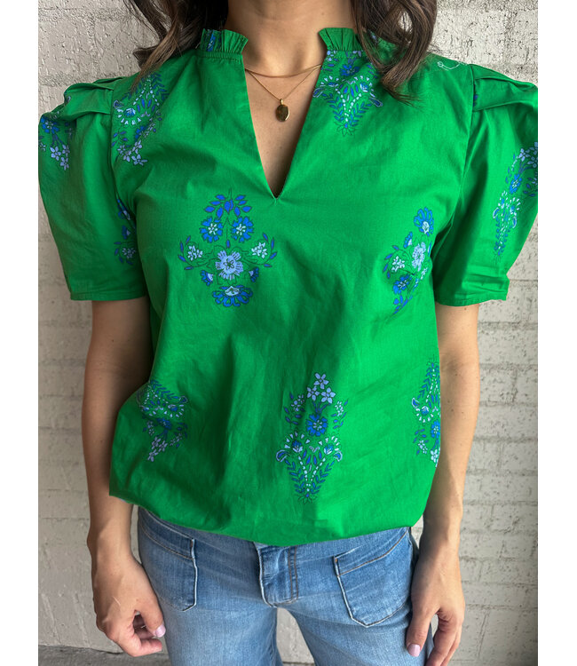 HALINA RUFFLE BLOUSE