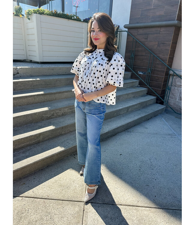 BRYNLEE POLKA BLOUSE