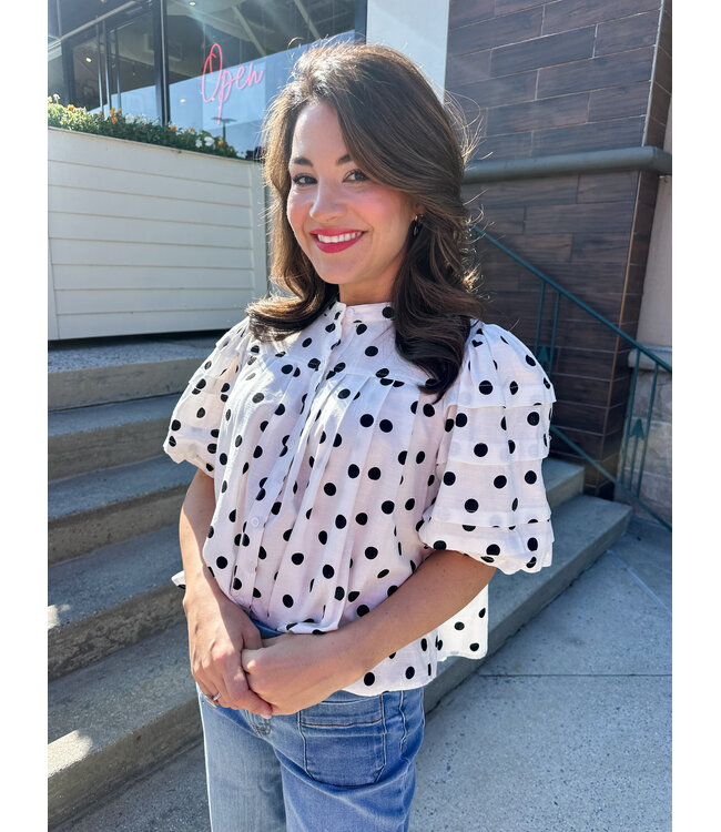 BRYNLEE POLKA BLOUSE