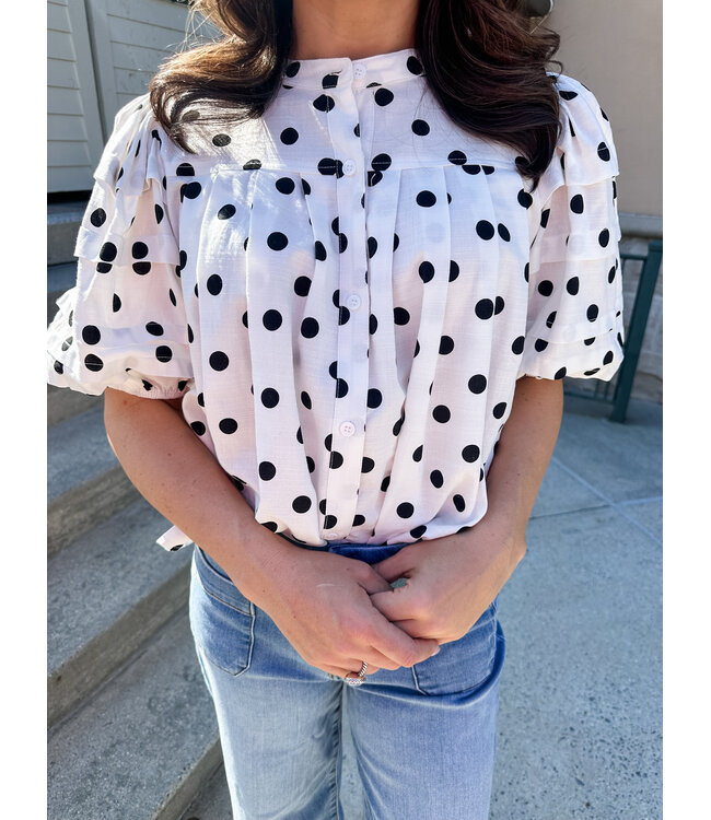 BRYNLEE POLKA BLOUSE