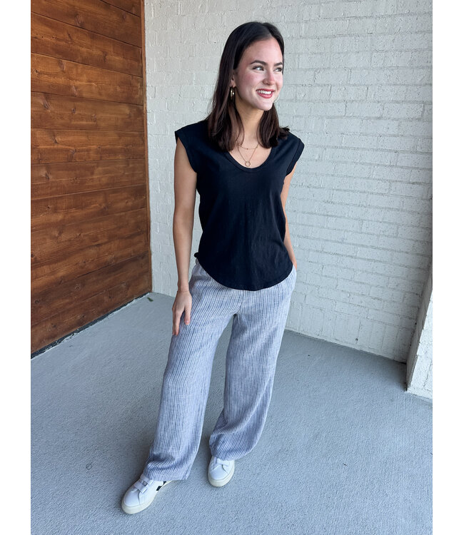 STRIPEY LINEN PANT