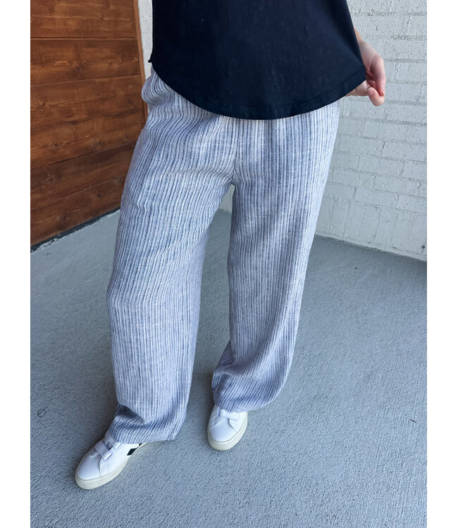 STRIPEY LINEN PANT