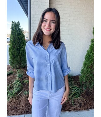 PIN STRIPE COLLAR SHIRT