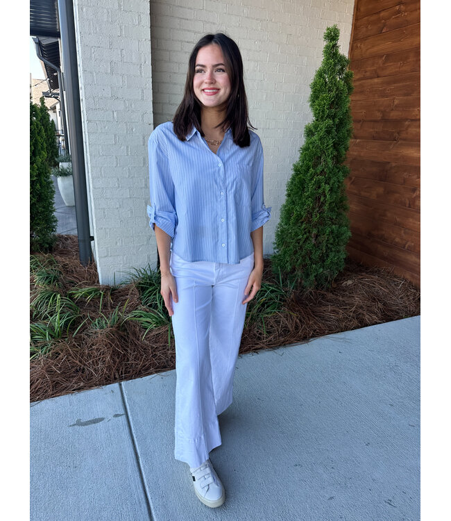 PIN STRIPE COLLAR SHIRT